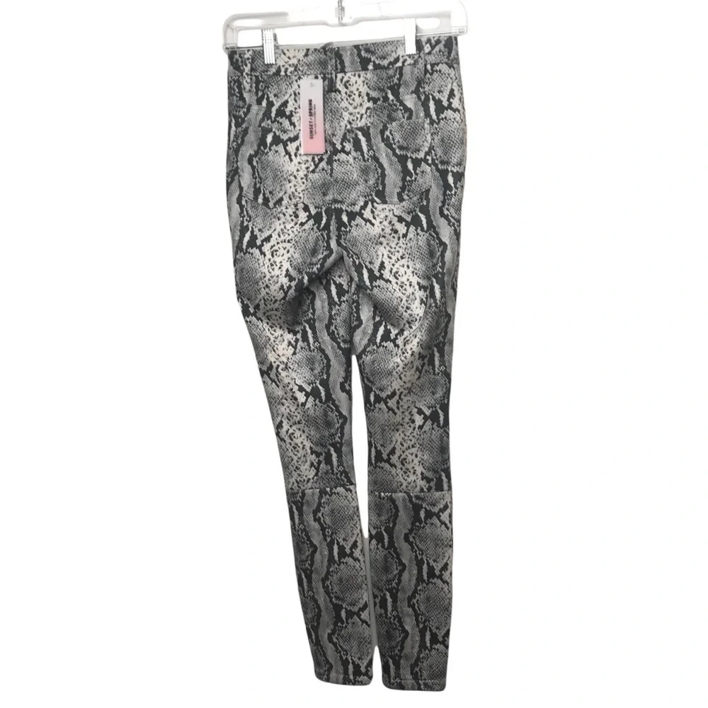 Sunset & Spring Snake Print Faux Suede Pants